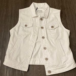 White Jean Vest